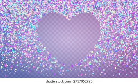 Disco Glitter Em Forma De Coração. Tinsel De Unicórnio Azul E Confete De Néon. Amor Namorado E Casamento Fundo Com Lantejoulas Brilhantes. Festa de Aniversário Rosa. Brilho roxo brilhante Disco Glitter