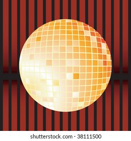 Disco globe illustration, vector art