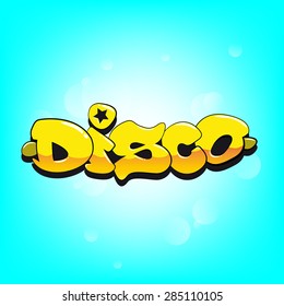 Disco graffiti vector decoration. Vector typography decoration art