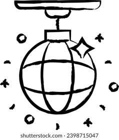 Disco hand drawn vector illustration