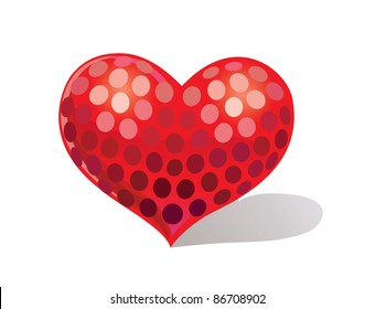 Disco hearts vector illustration. Love and party concept