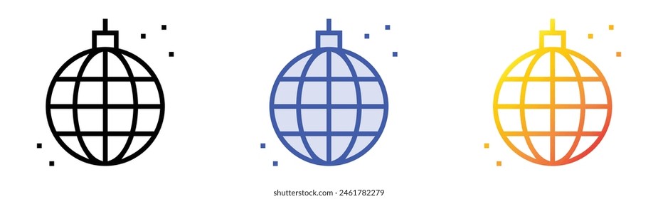 icono de discoteca. Diseño de estilo de relleno lineal, azul y degradado aislado sobre fondo blanco
