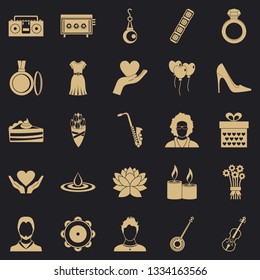 Disco icons set. Simple set of 25 disco vector icons for web for any design