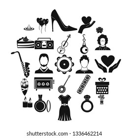 Disco icons set. Simple set of 25 disco vector icons for web isolated on white background