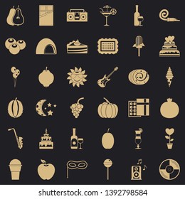 Disco icons set. Simple style of 36 disco vector icons for web for any design