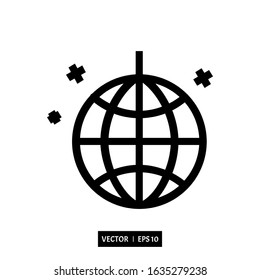 disco lamp icon vector, icon party illustration logo template for many purpose. Isolated on white background.