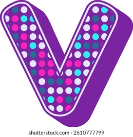 Disco Lamp Letter Vector Element Alphabet V