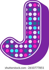 Disco Lamp Letter Vector Element Alphabet J