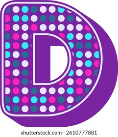 Disco Lamp Letter Vector Element Alphabet D
