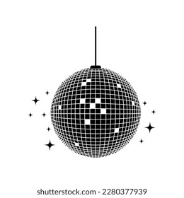 disco lamp silhouette design. discotheque party decoration.