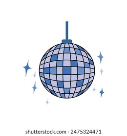 disco lamp silhouette design. discotheque party decoration.