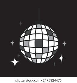 disco lamp silhouette design. discotheque party decoration.