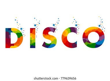 Disco letters. Illustration. Ready for poster or artwork design.. Retro Style Alphabet. Vector Illustration
