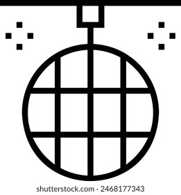 icono de la luz de discoteca. Diseño de estilo lineal delgado aislado sobre fondo blanco