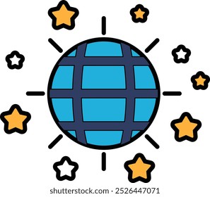 Disco light illustration in line style