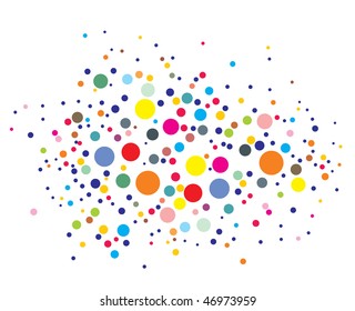 disco lights dots pattern on black background, Vector illustration