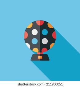 disco lights flat icon with long shadow,eps10