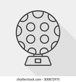 disco lights flat icon with long shadow, line icon