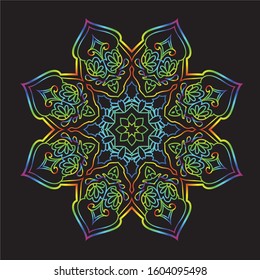 Disco Lights Mandala Vector Art Pattern Design 