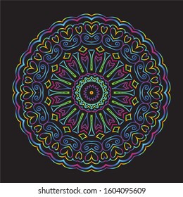 Disco Lights Mandala Vector Art Pattern Design 