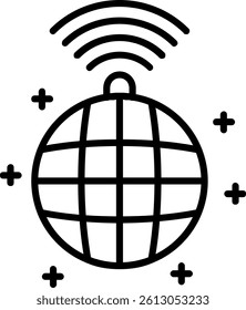 Disco Line Vector Icon Design