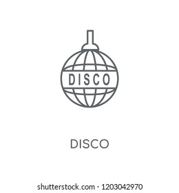 Disco linear icon. Disco concept stroke symbol design. Thin graphic elements vector illustration, outline pattern on a white background, eps 10.