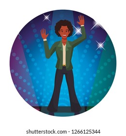 Disco man cartoon