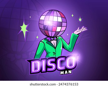 Logo de Vector de hombre de disco, logo de juego