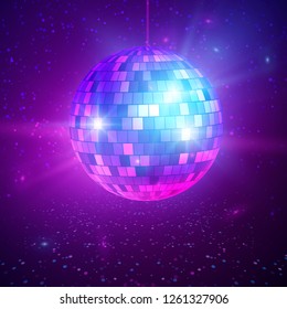 Disco Mirror Ball Bright Rays Music Stock Vector (Royalty Free ...