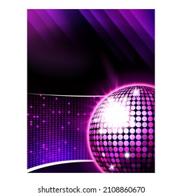 Disco music party poster background Event template. Vintage disco music sound. realistic vector illustration
