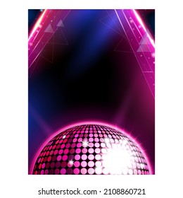 Disco music party poster background Fashion concert. Modern disco music art. realistic vector illustration