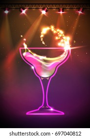 Disco neon Cocktail background