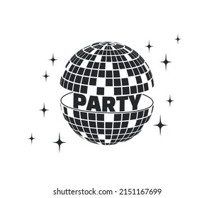 Disco Night Party Banner. Retro Music Poster. Party Template Dj. 80s Disco Ball. Party 70s DJ. Night Club.