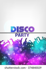 Disco Night Party Poster Background Template - Vector Illustration