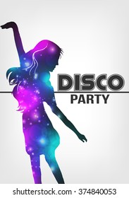 Disco Night Party Poster Background Template - Vector Illustration
