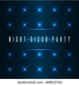 Disco night party vector poster template