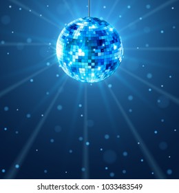 Disco party background. Music dance vector design for advertise. Disco ball flyer or poster design promo.