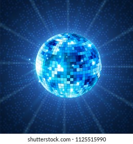 Disco party background. Music dance vector design for advertise. Disco ball flyer or poster design promo.