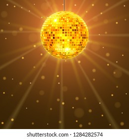 Disco party background. Music dance vector design for advertise. Disco ball flyer or poster design promo.