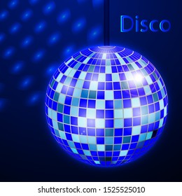 Disco party background. Music dance vector design for advertise. Disco ball flyer or poster design promo.