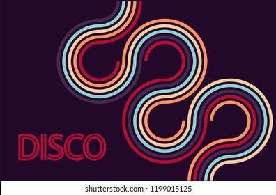 Disco Party Background Vector. 70s Inspired Poster.