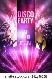 Disco Party Background - Vector Illustration