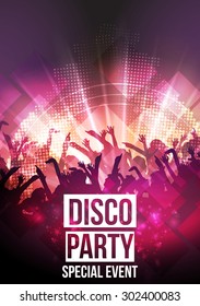 Disco Party Background - Vector Illustration