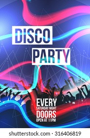 Disco Party Background - Vector Illustration