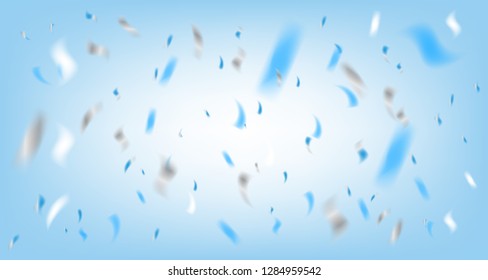 Disco party blue vector background with foil confetti