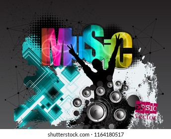 Disco party celebration poster - vector illustration