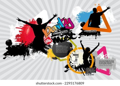 Disco party celebration poster - vector illustration