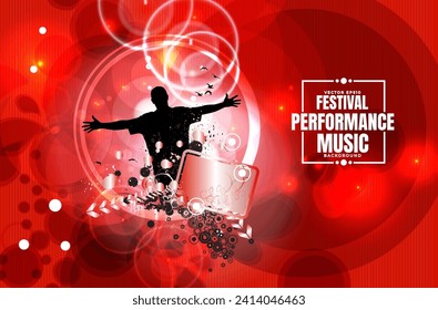 Disco party celebration poster - vector illustration