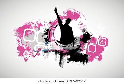 Disco party celebration poster - vector illustration