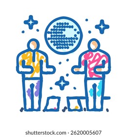 disco partido ícone doodle esboço vetor. disco partido sinal. símbolo isolado ilustração